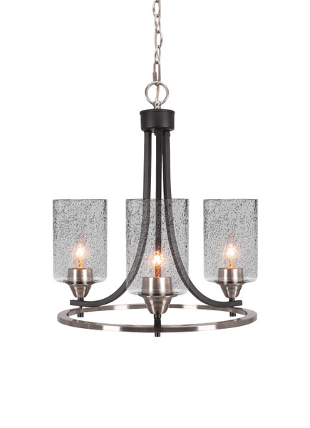 Toltec Lighting - 3403-MBBN-3002 - Three Light Chandelier - Paramount - Matte Black & Brushed Nickel