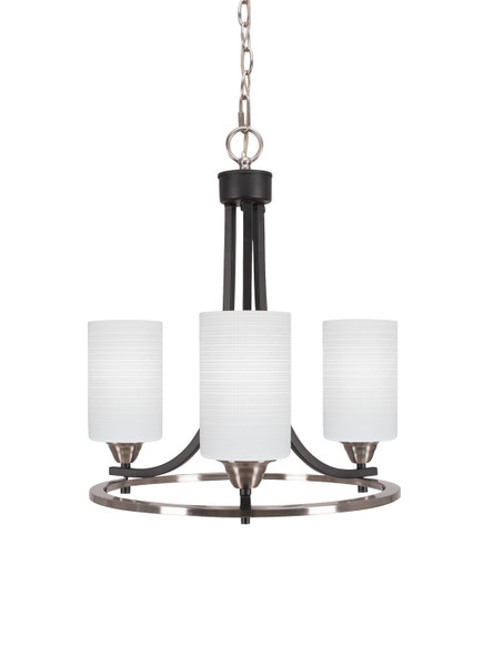 Toltec Lighting - 3403-MBBN-4061 - Three Light Chandelier - Paramount - Matte Black & Brushed Nickel