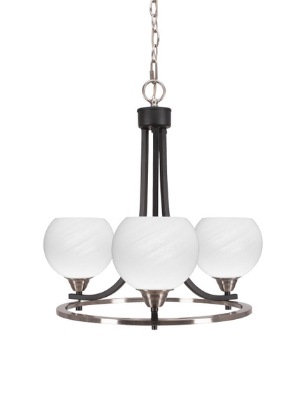 Toltec Lighting - 3403-MBBN-4101 - Three Light Chandelier - Paramount - Matte Black & Brushed Nickel