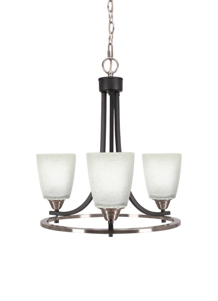 Toltec Lighting - 3403-MBBN-460 - Three Light Chandelier - Paramount - Matte Black & Brushed Nickel