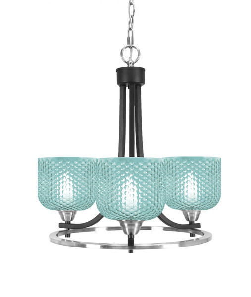Toltec Lighting - 3403-MBBN-4615 - Three Light Chandelier - Paramount - Matte Black & Brushed Nickel