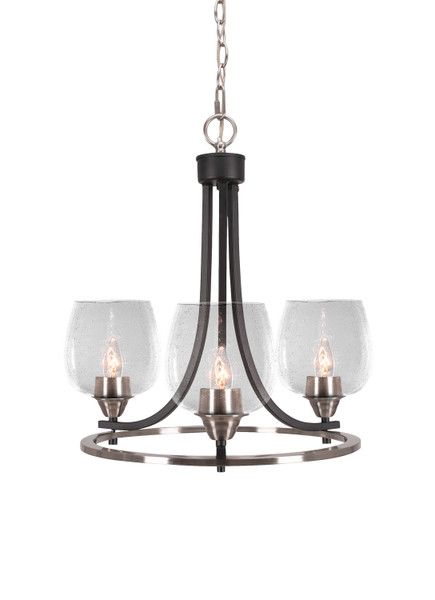 Toltec Lighting - 3403-MBBN-4810 - Three Light Chandelier - Paramount - Matte Black & Brushed Nickel
