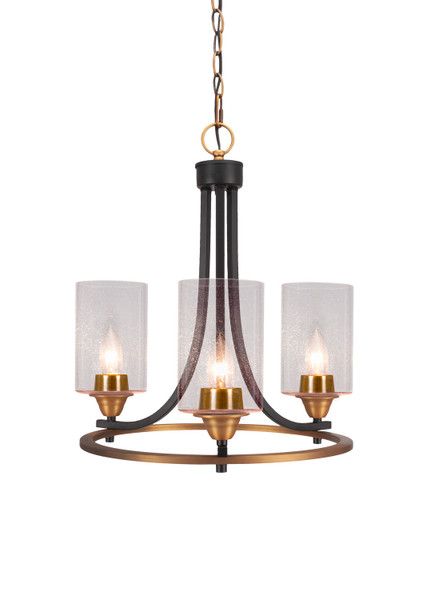 Toltec Lighting - 3403-MBBR-300 - Three Light Chandelier - Paramount - Matte Black & Brass