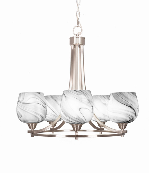 Toltec Lighting - 3405-BN-4819 - Five Light Chandelier - Paramount - Brushed Nickel