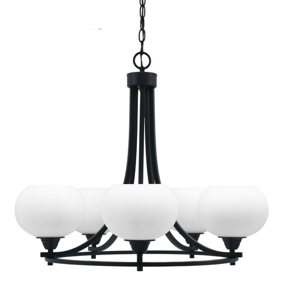 Toltec Lighting - 3405-MB-212 - Five Light Chandelier - Paramount - Matte Black
