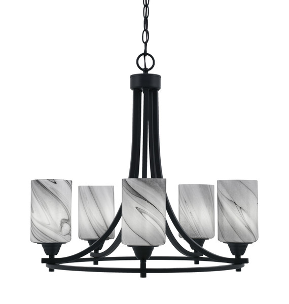 Toltec Lighting - 3405-MB-3009 - Five Light Chandelier - Paramount - Matte Black