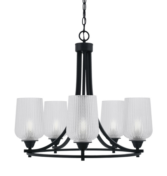 Toltec Lighting - 3405-MB-4250 - Five Light Chandelier - Paramount - Matte Black