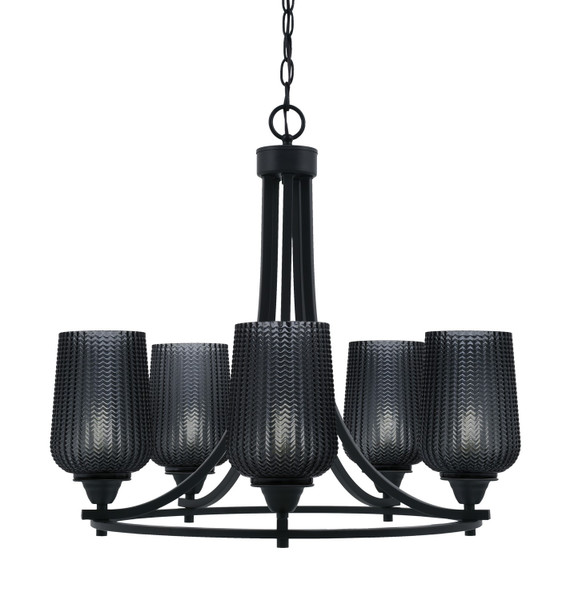 Toltec Lighting - 3405-MB-4252 - Five Light Chandelier - Paramount - Matte Black