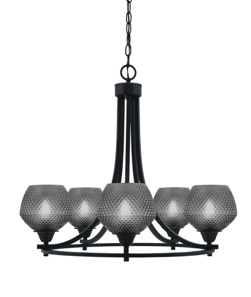Toltec Lighting - 3405-MB-4622 - Five Light Chandelier - Paramount - Matte Black