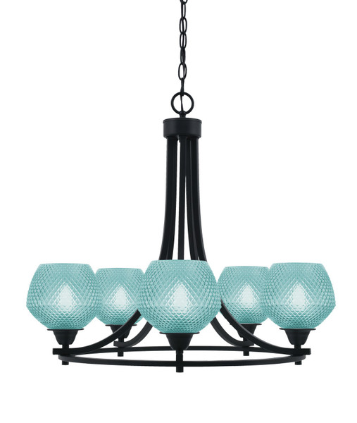 Toltec Lighting - 3405-MB-4625 - Five Light Chandelier - Paramount - Matte Black