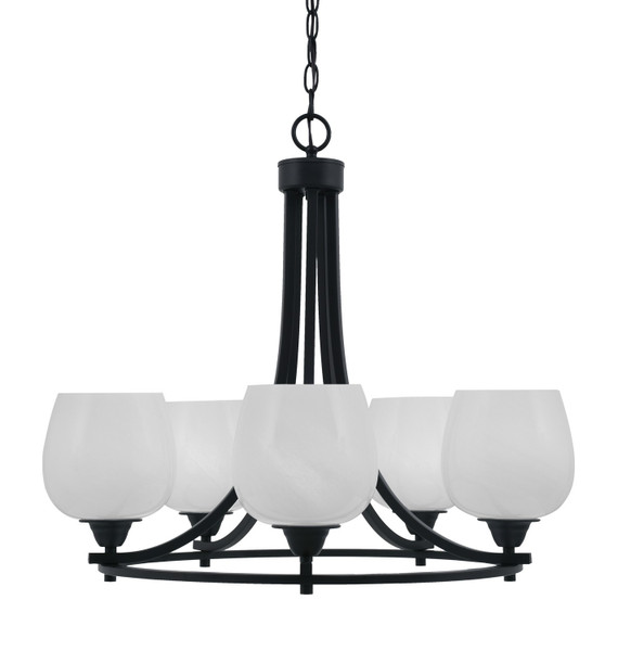 Toltec Lighting - 3405-MB-4811 - Five Light Chandelier - Paramount - Matte Black