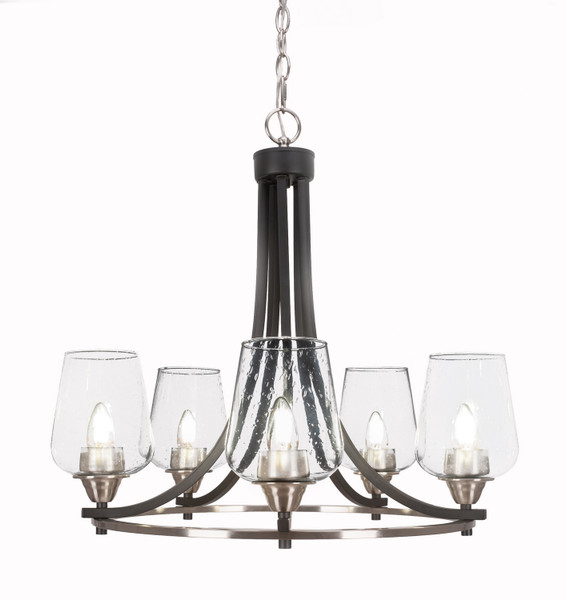 Toltec Lighting - 3405-MBBN-210 - Five Light Chandelier - Paramount - Matte Black & Brushed Nickel