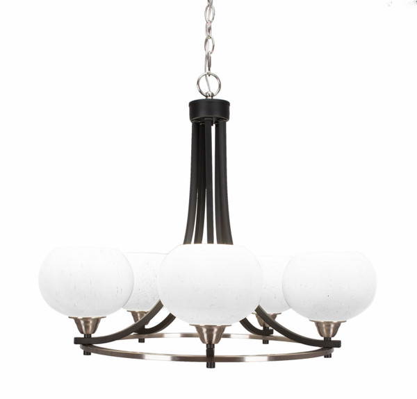 Toltec Lighting - 3405-MBBN-212 - Five Light Chandelier - Paramount - Matte Black & Brushed Nickel