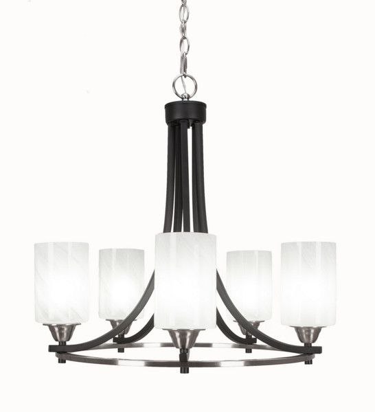 Toltec Lighting - 3405-MBBN-310 - Five Light Chandelier - Paramount - Matte Black & Brushed Nickel