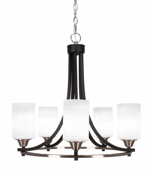 Toltec Lighting - 3405-MBBN-4061 - Five Light Chandelier - Paramount - Matte Black & Brushed Nickel