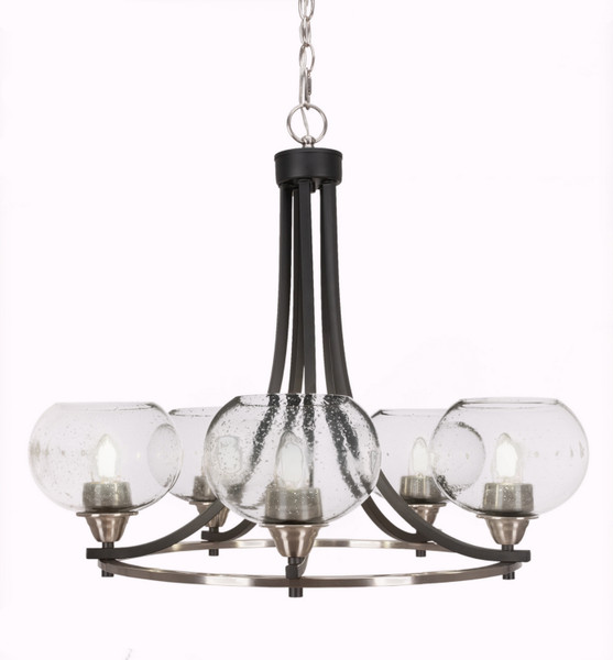 Toltec Lighting - 3405-MBBN-4100 - Five Light Chandelier - Paramount - Matte Black & Brushed Nickel