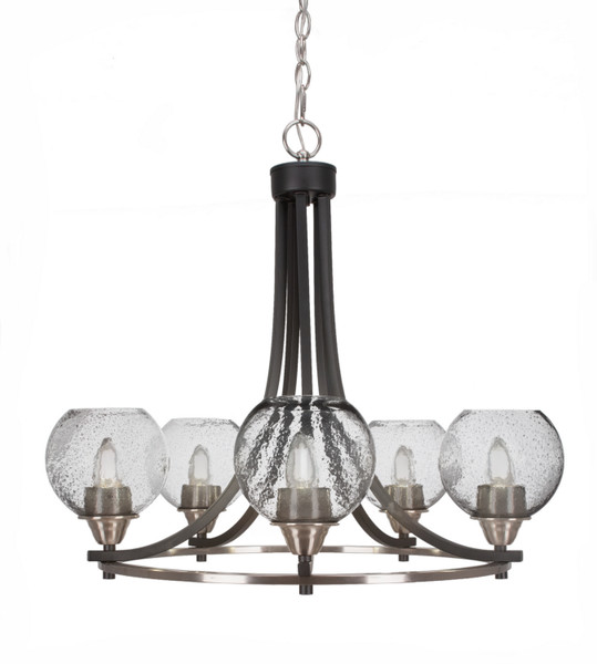 Toltec Lighting - 3405-MBBN-4102 - Five Light Chandelier - Paramount - Matte Black & Brushed Nickel
