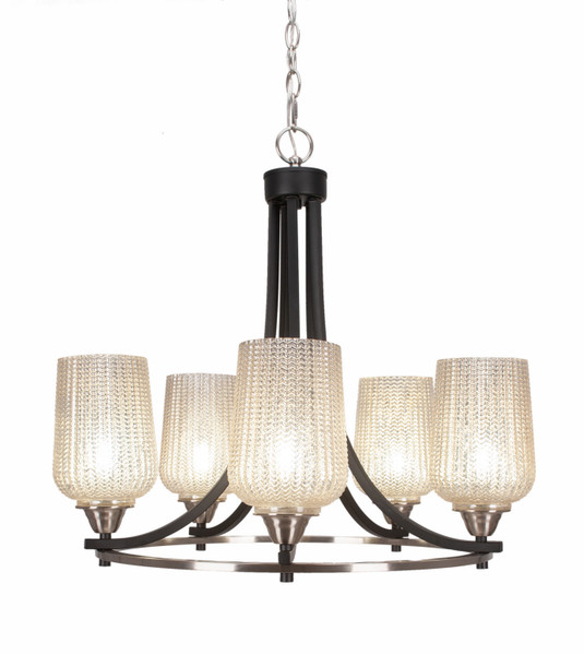 Toltec Lighting - 3405-MBBN-4253 - Five Light Chandelier - Paramount - Matte Black & Brushed Nickel