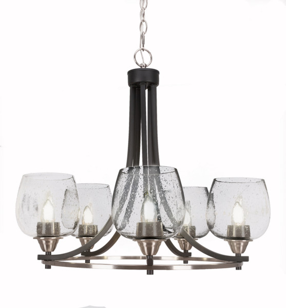 Toltec Lighting - 3405-MBBN-4810 - Five Light Chandelier - Paramount - Matte Black & Brushed Nickel