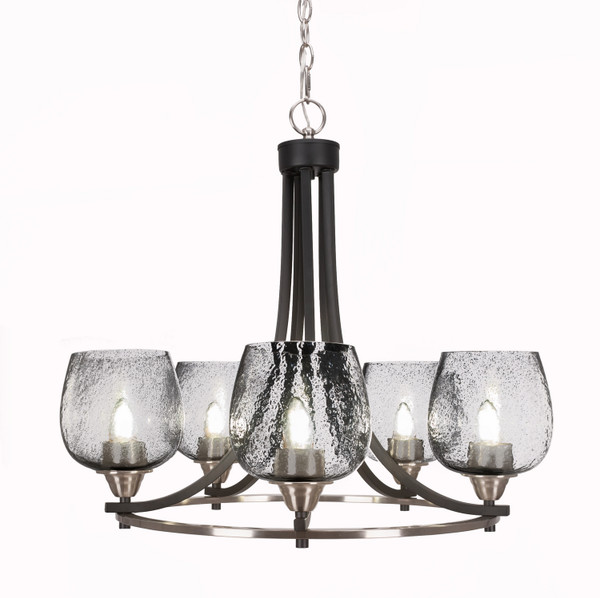 Toltec Lighting - 3405-MBBN-4812 - Five Light Chandelier - Paramount - Matte Black & Brushed Nickel