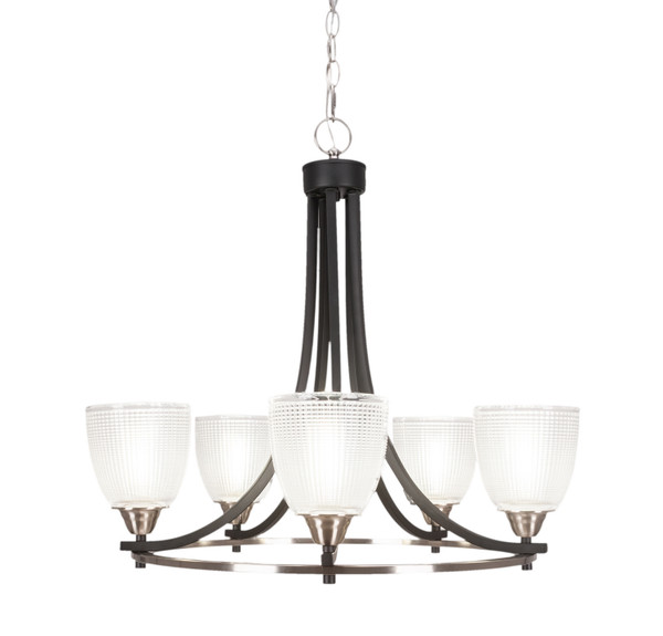 Toltec Lighting - 3405-MBBN-500 - Five Light Chandelier - Paramount - Matte Black & Brushed Nickel