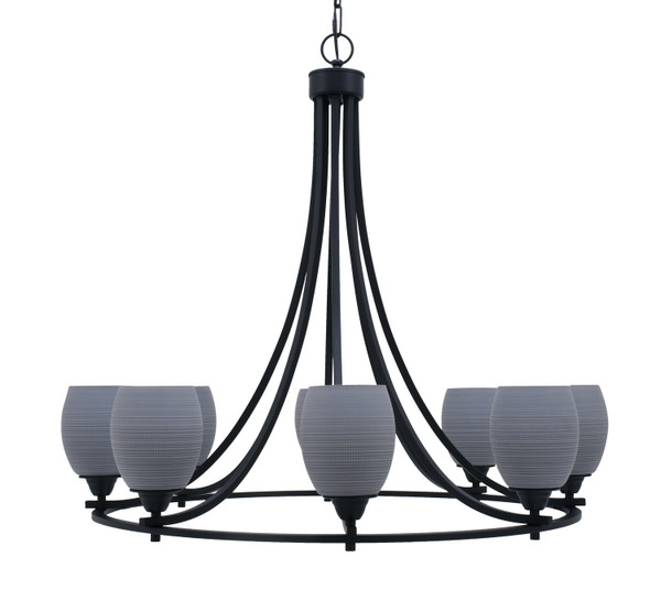 Toltec Lighting - 3408-MB-4022 - Eight Light Chandelier - Paramount - Matte Black