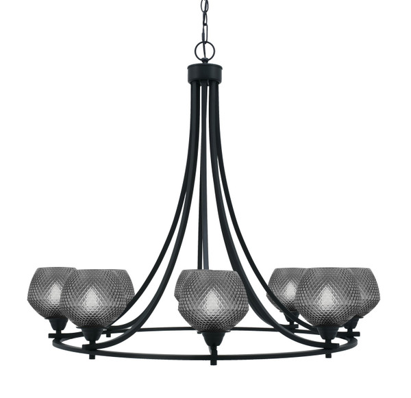 Toltec Lighting - 3408-MB-4622 - Eight Light Chandelier - Paramount - Matte Black