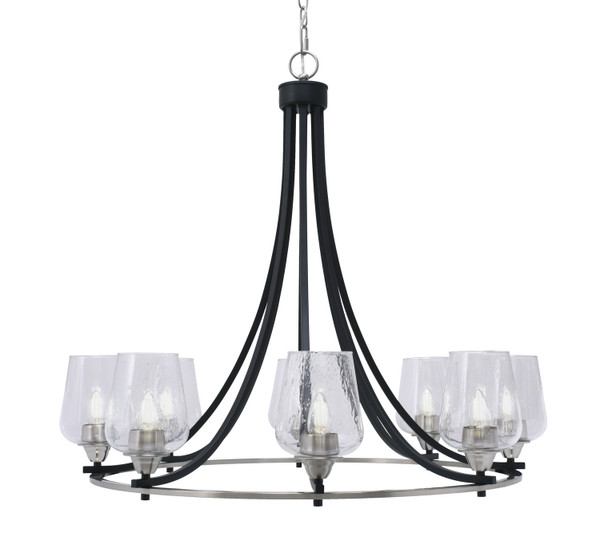 Toltec Lighting - 3408-MBBN-210 - Eight Light Chandelier - Paramount - Matte Black & Brushed Nickel