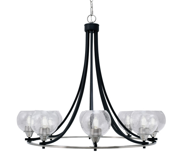 Toltec Lighting - 3408-MBBN-4100 - Eight Light Chandelier - Paramount - Matte Black & Brushed Nickel