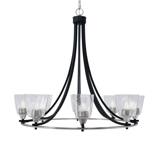 Toltec Lighting - 3408-MBBN-461 - Eight Light Chandelier - Paramount - Matte Black & Brushed Nickel