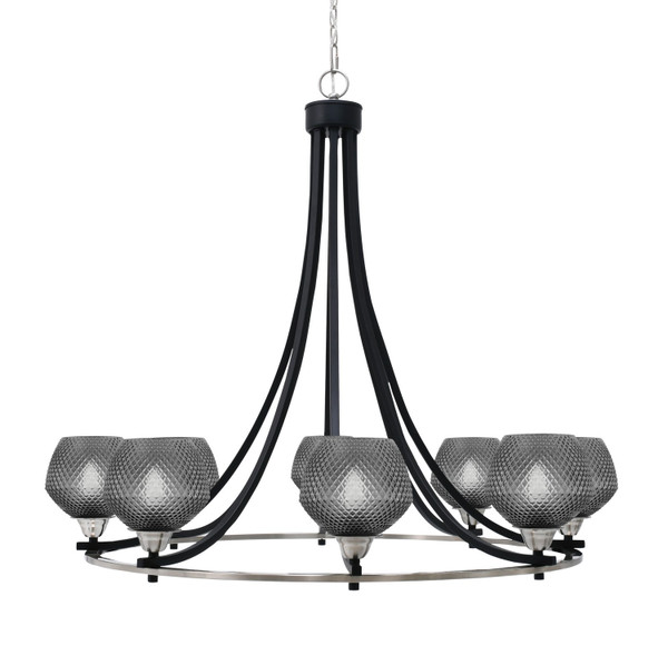 Toltec Lighting - 3408-MBBN-4622 - Eight Light Chandelier - Paramount - Matte Black & Brushed Nickel