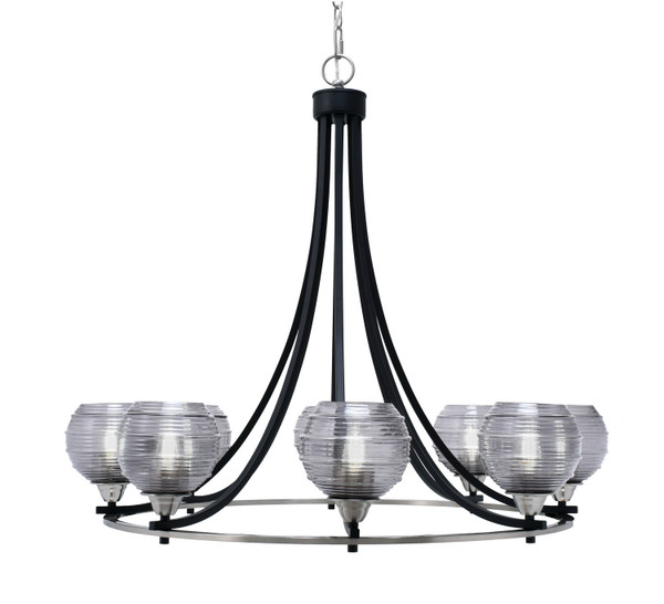 Toltec Lighting - 3408-MBBN-5112 - Eight Light Chandelier - Paramount - Matte Black & Brushed Nickel