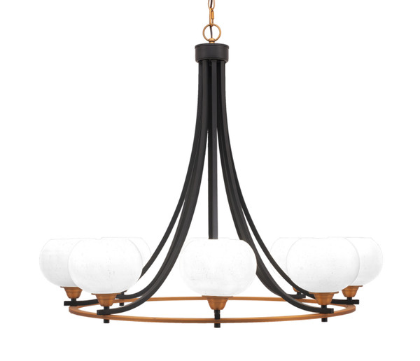 Toltec Lighting - 3408-MBBR-212 - Eight Light Chandelier - Paramount - Matte Black & Brass