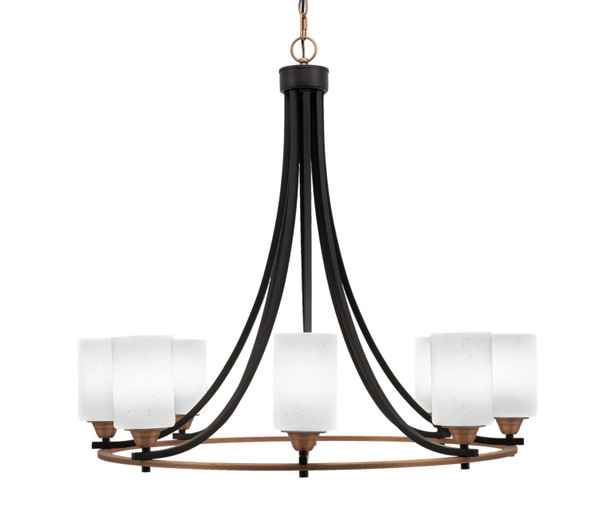 Toltec Lighting - 3408-MBBR-310 - Eight Light Chandelier - Paramount - Matte Black & Brass