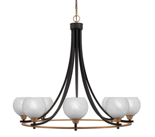 Toltec Lighting - 3408-MBBR-4101 - Eight Light Chandelier - Paramount - Matte Black & Brass
