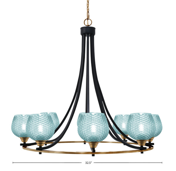 Toltec Lighting - 3408-MBBR-4605 - Eight Light Chandelier - Paramount - Matte Black & Brass