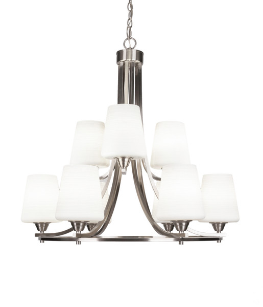 Toltec Lighting - 3409-BN-4031 - Nine Light Chandelier - Paramount - Brushed Nickel