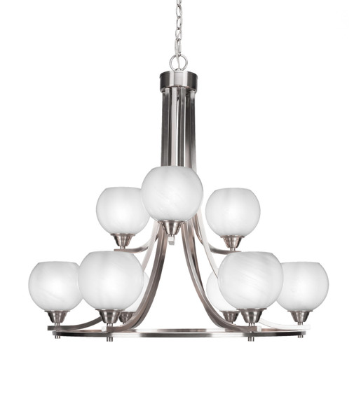 Toltec Lighting - 3409-BN-4101 - Nine Light Chandelier - Paramount - Brushed Nickel