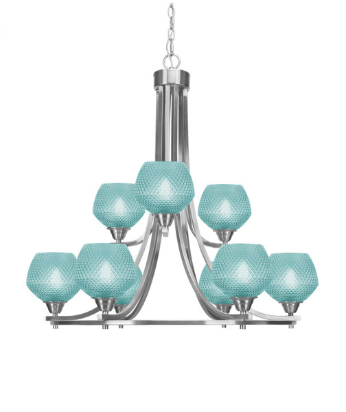 Toltec Lighting - 3409-BN-4625 - Nine Light Chandelier - Paramount - Brushed Nickel