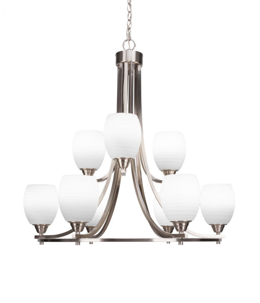 Toltec Lighting - 3409-BN-615 - Nine Light Chandelier - Paramount - Brushed Nickel