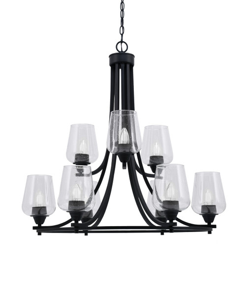 Toltec Lighting - 3409-MB-210 - Nine Light Chandelier - Paramount - Matte Black