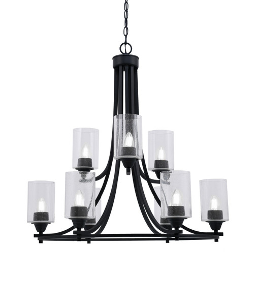 Toltec Lighting - 3409-MB-300 - Nine Light Chandelier - Paramount - Matte Black