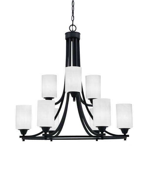Toltec Lighting - 3409-MB-3001 - Nine Light Chandelier - Paramount - Matte Black
