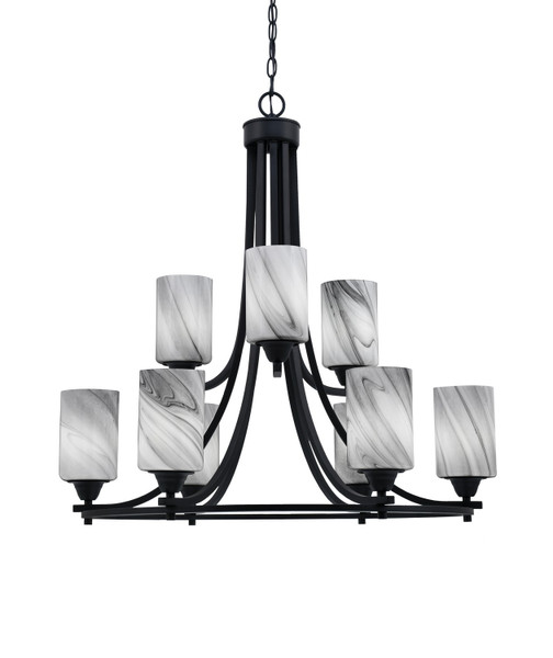 Toltec Lighting - 3409-MB-3009 - Nine Light Chandelier - Paramount - Matte Black
