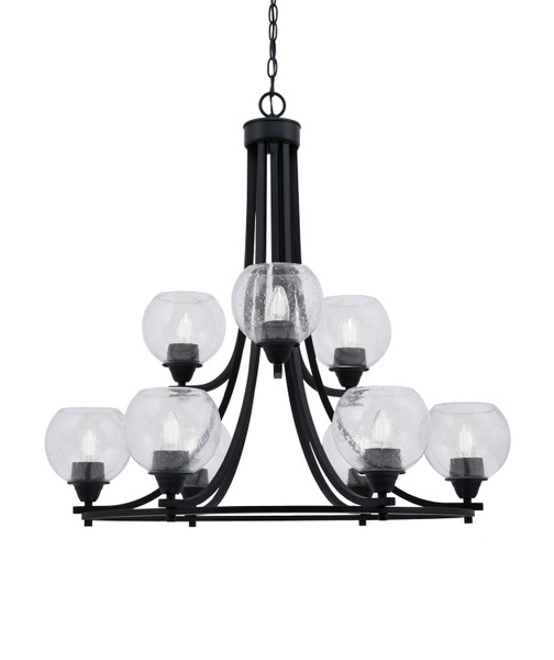 Toltec Lighting - 3409-MB-4100 - Nine Light Chandelier - Paramount - Matte Black