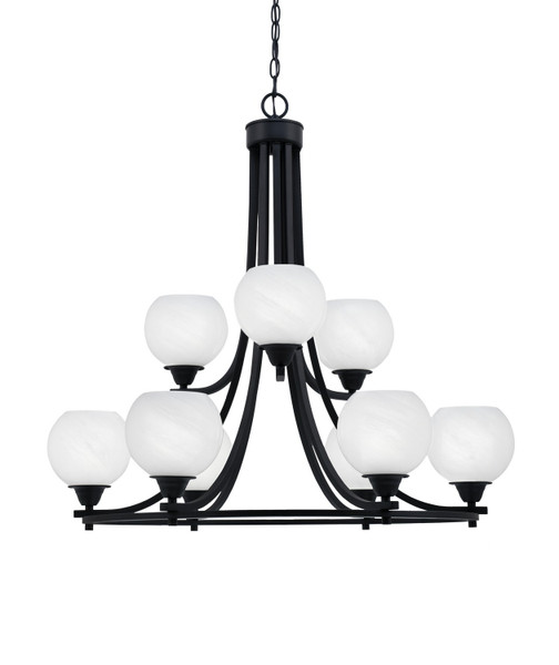 Toltec Lighting - 3409-MB-4101 - Nine Light Chandelier - Paramount - Matte Black