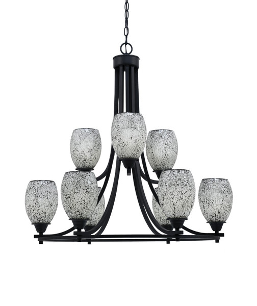 Toltec Lighting - 3409-MB-4165 - Nine Light Chandelier - Paramount - Matte Black