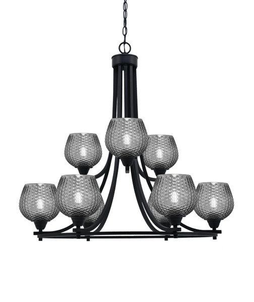 Toltec Lighting - 3409-MB-4602 - Nine Light Chandelier - Paramount - Matte Black