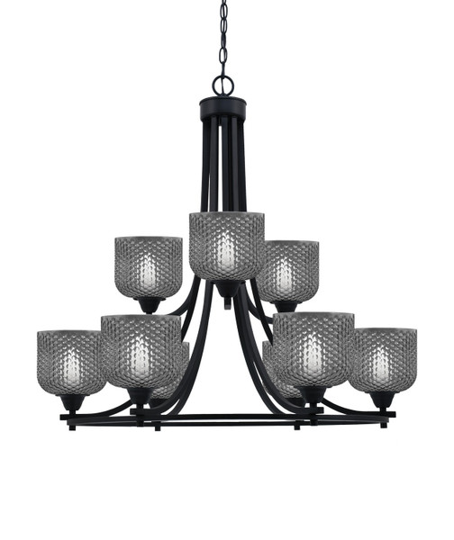 Toltec Lighting - 3409-MB-4612 - Nine Light Chandelier - Paramount - Matte Black
