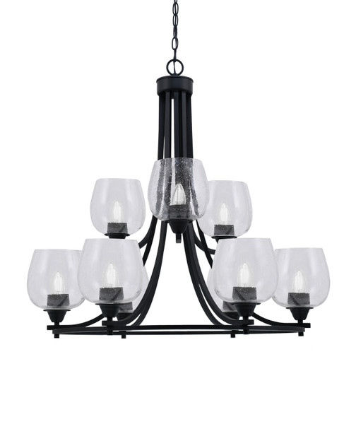Toltec Lighting - 3409-MB-4810 - Nine Light Chandelier - Paramount - Matte Black